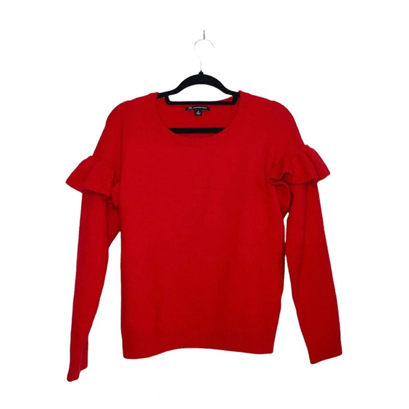 INC International Concepts Red Ruffle Shoulder Knit Sweater Xlarge Women’s - Picture 12 of 12